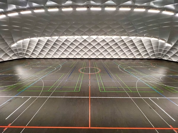 New PARANET air dome at STS HafenCity Hamburg from the inside